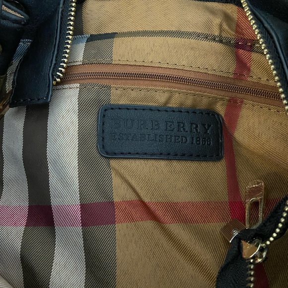 Burberry Checkered Tote Bag - Black, Tan, and Brown - Picture 3 of 4